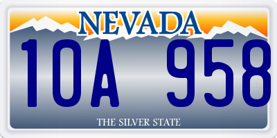 NV license plate 10A958