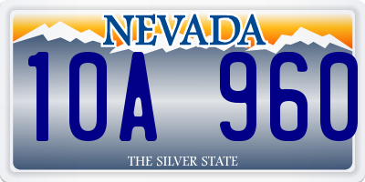 NV license plate 10A960