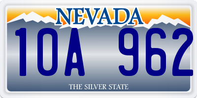 NV license plate 10A962