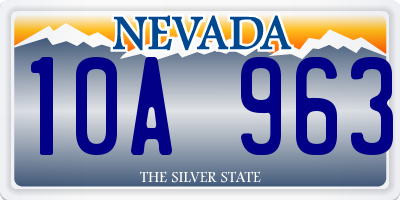 NV license plate 10A963