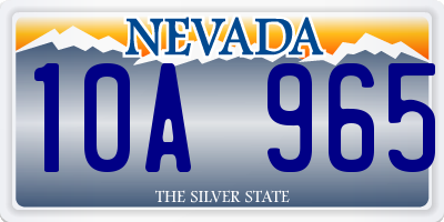 NV license plate 10A965