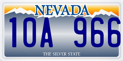 NV license plate 10A966