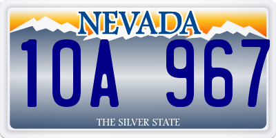 NV license plate 10A967