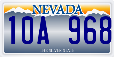 NV license plate 10A968