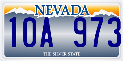 NV license plate 10A973