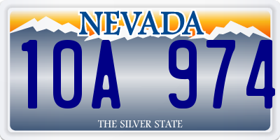NV license plate 10A974