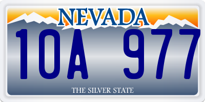 NV license plate 10A977