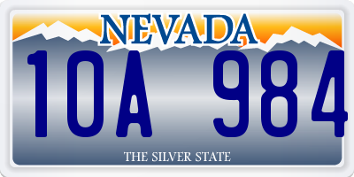 NV license plate 10A984