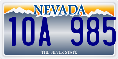 NV license plate 10A985