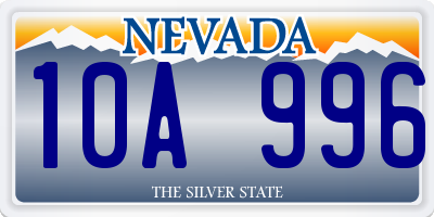 NV license plate 10A996