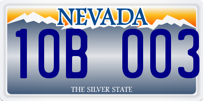 NV license plate 10B003