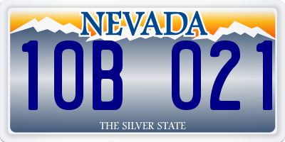 NV license plate 10B021