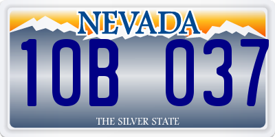 NV license plate 10B037
