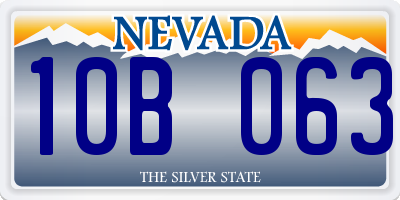 NV license plate 10B063