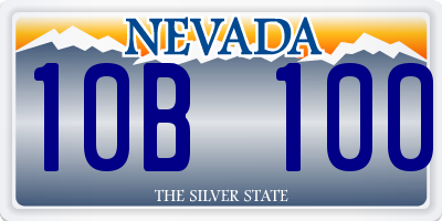 NV license plate 10B100