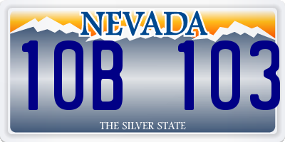 NV license plate 10B103