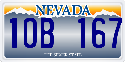 NV license plate 10B167