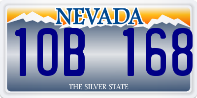 NV license plate 10B168