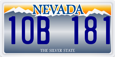 NV license plate 10B181