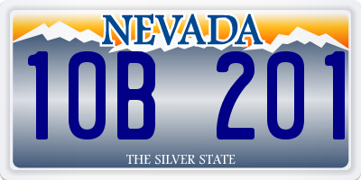NV license plate 10B201