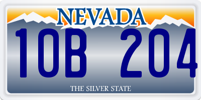 NV license plate 10B204