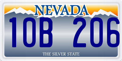 NV license plate 10B206