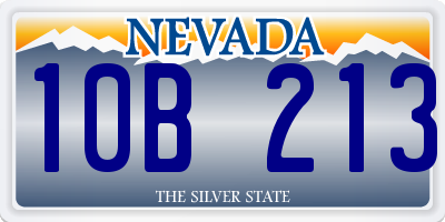 NV license plate 10B213