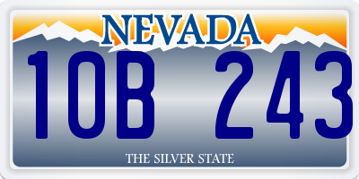 NV license plate 10B243