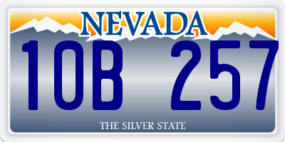 NV license plate 10B257