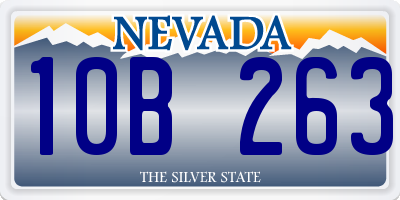 NV license plate 10B263