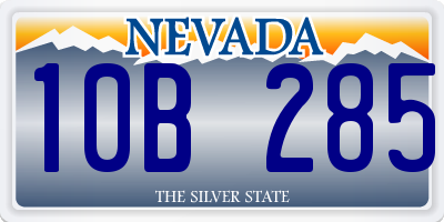 NV license plate 10B285