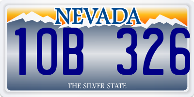 NV license plate 10B326