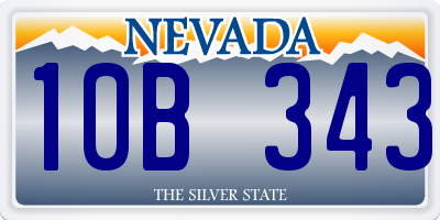 NV license plate 10B343