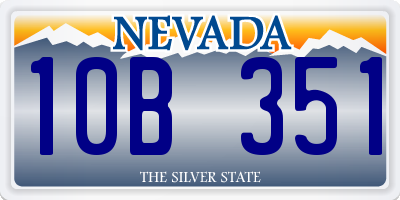 NV license plate 10B351