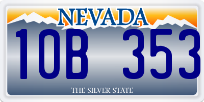 NV license plate 10B353