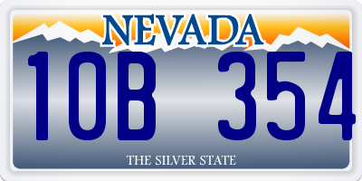 NV license plate 10B354