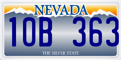 NV license plate 10B363