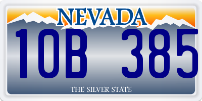 NV license plate 10B385