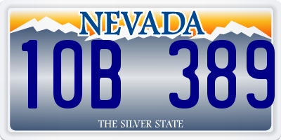 NV license plate 10B389