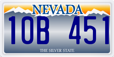 NV license plate 10B451