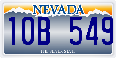 NV license plate 10B549