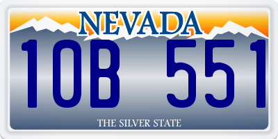 NV license plate 10B551