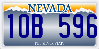 NV license plate 10B596