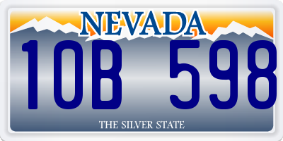 NV license plate 10B598