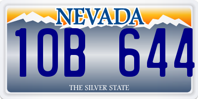 NV license plate 10B644