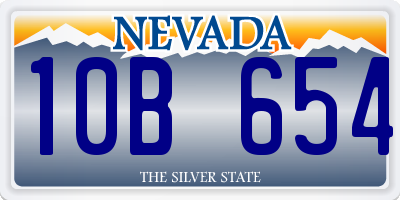 NV license plate 10B654