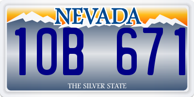 NV license plate 10B671