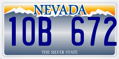 NV license plate 10B672