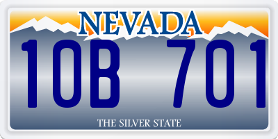 NV license plate 10B701