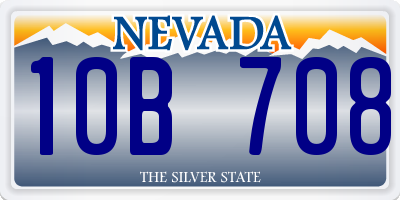 NV license plate 10B708